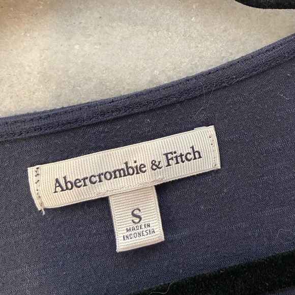 Abercrombie & Fitch Size S Navy Blue Soft Slub Knit Wrap Front Tank Top - Picture 9 of 10